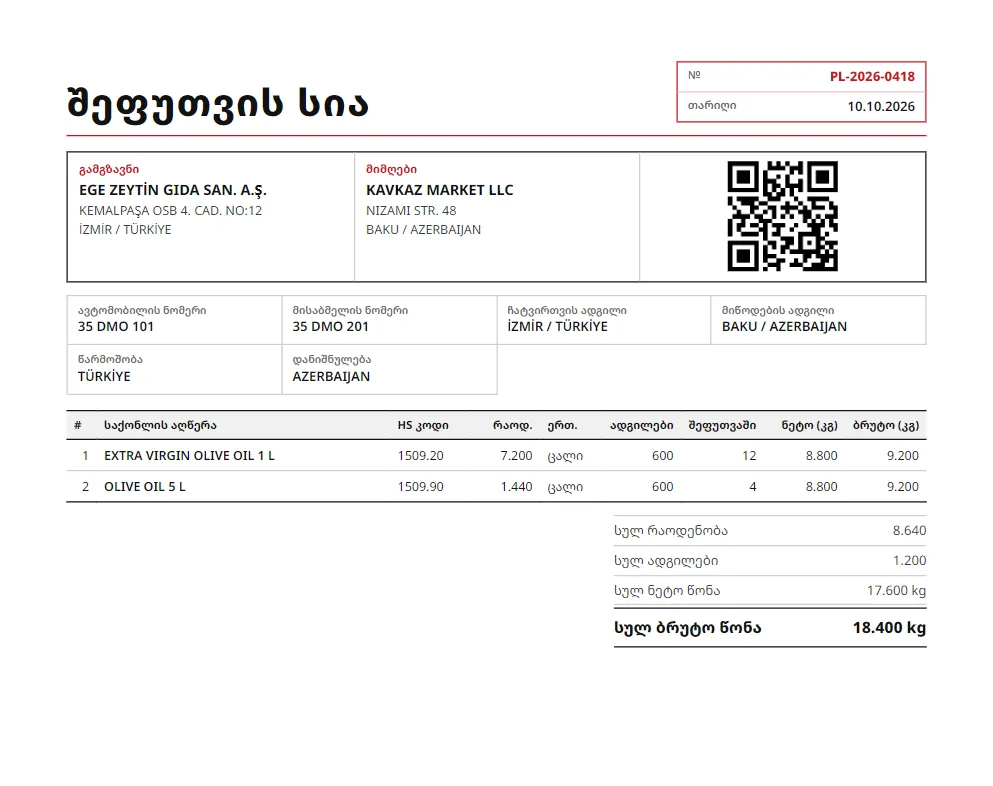 შესაფუთი ნუსხა