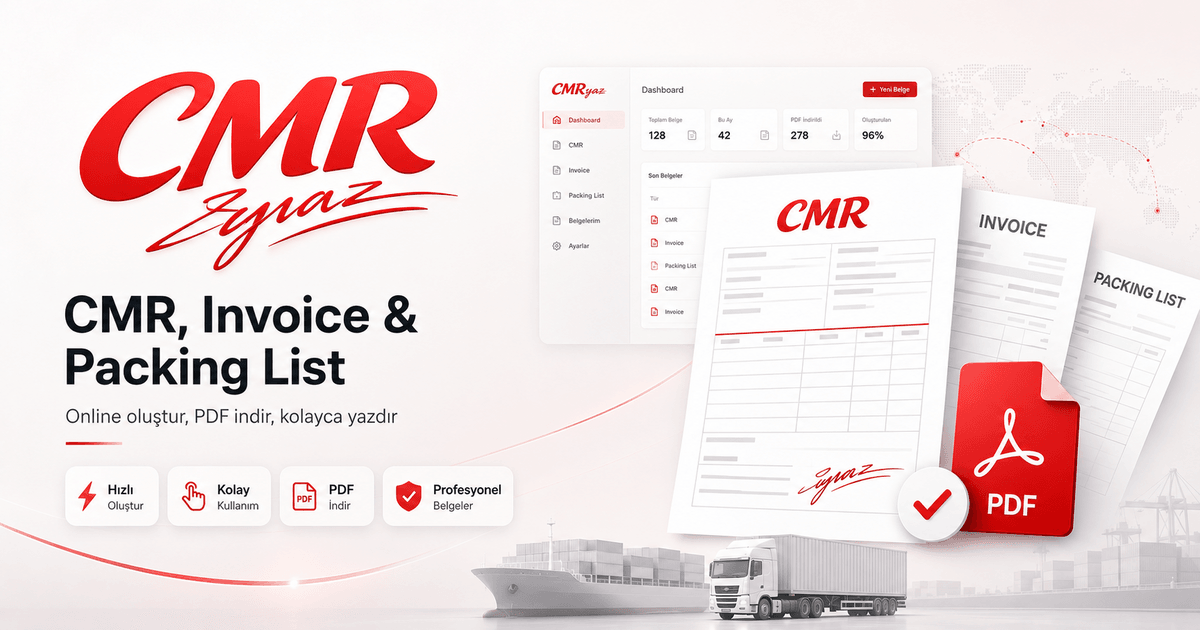 Cmr Program Online CMR Oluştur - Ücretsiz CMR, Fatura, Çeki Listesi | CMR Sistemi